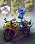 anthro biker biker_girl bottomwear breasts claws clothed clothed/nude clothing female fur genitals gynomorph hair intersex looking_at_viewer motorcycle nude pants penis simple_background smile solo tail teeth vehicle kaeutersylvan mythology hanna_yumi_(strupex) dragon furred_dragon furred_scalie humanoid mythological_creature mythological_scalie scalie absurd_res hi_res huge_filesize