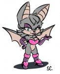 anthro bottomless clothed clothing featureless_crotch female green_eyes natural_alt solo saltcore sega sonic_the_hedgehog_(series) rouge_the_bat bat mammal 2014