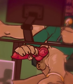 animal_genitalia animal_penis anklet anthro aroused aroused_face artist balls big_feet big_tail bodily_fluids bottomless canine_genitalia canine_penis casual_masturbation chair cheering cheerleader christmas_decorations christmas_lights claws clothed clothing collar computer confetti curling_toes desk dialogue drawing_tablet dripping edging electronics encouragement erection eyewear feet fluffy fluffy_tail foot_fetish foot_focus foot_on_table furniture genital_fluids genitals glasses hand_on_penis holding_object holding_pen jewelry knot knotted_penis leaking_precum looking_at_computer looking_at_monitor looking_at_object looking_at_screen male masturbation monitor music office_chair open_mouth partially_clothed pawpads paws pen penis pom_poms precum precum_drip precum_squirt pubes shirt shirt_only simple_background sitting solo table tail teeth throbbing throbbing_knot throbbing_penis toe_wiggle toes tongue tongue_out topwear topwear_only tuft vein veiny_knot veiny_penis wearing_glasses marpypawz sound_warning maplestory milkmochabear nexon marpy_(marpystar) milk_(milkmochabear) mocha_(milkmochabear) canid canine canis domestic_dog mammal 2d_animation animated long_playtime motion_tweening sound video