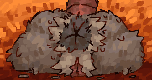 anthro anus bodily_fluids butt butt_focus female fluffy fur genitals grey_body grey_fur messy_fur orange_background presenting presenting_hindquarters presenting_vulva pubes rear_view simple_background sitting solo sweat sweatdrop tail thick_thighs vulva wide_hips scaliescum desamistesae_fafratarello_flumendo_styx american_opossum mammal marsupial virginia_opossum aliasing digital_media_(artwork)