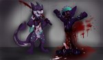 bisected blood blood_pool blood_splatter bodily_fluids cum death_erection drizzle_(axelshane) duo erection genital_fluids gore gore_focus guts intestines male male/male organs severed_legs axelshane grey_havens spiral_knights curtis_valcan_(envtoxic) gremlin gremlin_(spiral_knights)