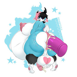 anal anal_penetration anthro anus balls belly big_balls big_belly big_breasts big_butt big_penis black_body black_hair black_skin blue_body blue_skin bodily_fluids breasts butt cum cum_in_ass cum_inside ejaculation freckled_butt freckled_shoulders freckles genital_fluids genitals gynomorph hair huge_belly huge_breasts huge_butt hyper hyper_belly intersex looking_back multicolored_body multicolored_hair outline pawpads penetration penis pink_body pink_hair pink_skin puffy_anus purple_eyes simple_background solo star tail tongue two_tone_body two_tone_hair white_background white_balls white_body white_breasts white_skin p0verteils deer mammal hi_res signature