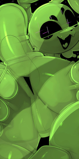 ambiguous_gender antennae_(anatomy) anthro anus black_background black_sclera butt fangs green_body green_tongue looking_at_viewer multi_eye open_mouth open_smile simple_background sitting_on_viewer slime smile solo space spread_anus spreading teeth tongue white_eyes presto_(artist) zip-zap alien goo_creature 1:2 absurd_res hi_res