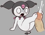 anthro bodily_fluids bone butt cum duo ejaculation feet female flat_chested foot_fetish foot_play footjob genital_fluids genitals hood human_on_anthro interspecies male male/female nervous orgasm penis sex shocked skull spade_tail tail teeth vein veiny_penis wide_eyed e254e onegai_my_melody sanrio kuromi human lagomorph leporid mammal rabbit absurd_res hi_res