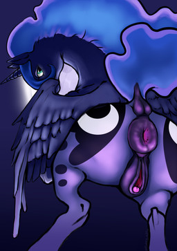 animal_genitalia animal_vulva anus big_butt blue_body blue_eyes blue_hair butt cutie_mark equine_anus equine_genitalia equine_vulva ethereal_hair ethereal_tail feathered_wings feathers female feral fur genitals hair horn light looking_at_viewer moon moonlight multicolored_hair night nude puffy_anus simple_background sky solo tail thick_thighs vaginal vulva wings unfunny_kitty friendship_is_magic hasbro my_little_pony mythology princess_luna_(mlp) equid equine horse mammal mythological_creature mythological_equine pegasus pony unicorn winged_unicorn absurd_res digital_media_(artwork) hi_res
