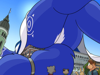 accessory anthro backpack baroque_architecture big_butt black_nose blue_body blue_fur blue_hair building butt butt_focus clothing female finland floppy_ears fur furgonomics hair helsinki_(city) low-angle_view macro macro_anthro macro_female macro_focus nude size_difference tail tail_accessory tailband thick_thighs white_body white_fur cartoonwolf 9_to_9 leekspin nintendo star_fox krystal_(star_fox) torque_(torqueempup) canid canine canis domestic_dog fox mammal 2025 4:3 colored comic digital_drawing_(artwork) digital_media_(artwork) shaded