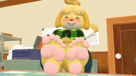 5_toes anthro blush feet female foot_fetish foot_focus fur humanoid_feet pawpads paws plantigrade solo toes yellow_body yellow_fur honey-da-cat_(artist) kabalmystic_(modeler) animal_crossing nintendo isabelle_(animal_crossing) canid canine humanoid mammal 16:9 3d_(artwork) digital_media_(artwork) hi_res source_filmmaker_(artwork) widescreen