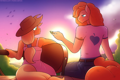 acoustic_guitar anthro anthrofied blue_eyes clothing dress duo female freckles green_eyes guitar guitar_pick musical_instrument plucked_string_instrument sitting string_instrument sunset young marik_azemus34 friendship_is_magic hasbro my_little_pony applejack_(mlp) pear_butter_(mlp) equid equine horse mammal pony 2019 hi_res daughter_(lore) mother_(lore) mother_and_child_(lore) mother_and_daughter_(lore) parent_(lore) parent_and_child_(lore) parent_and_daughter_(lore)