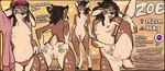 anthro anus breasts butt clothed clothing dreadlocks female flexible freckles hair nipples nude one_leg_up panties partially_clothed presenting presenting_hindquarters raised_leg religion small_body small_breasts small_butt small_waist smile smirk solo splits spread_anus spread_butt spread_legs spread_vulva spreading standing text underwear vertical_splits vulva tenkellyart rastafari english_text hi_res model_sheet