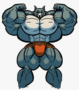 anthro biceps big_muscles bulge huge_muscles hyper hyper_muscles male male/male muscular muscular_male pecs quads solo urfavfanboy beastars legoshi_(beastars) canid canine canis mammal wolf hi_res