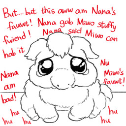 ambiguous_feral ambiguous_gender bodily_fluids chest_tuft dialogue feral foreshortening hair lying pleading_eyes red_text sitting solo tail tears text tuft young young_ambiguous young_feral yellowcottoncandy030 fluffy_pony fluffy_pony_(species) mammal 1:1 2025 broken_english digital_drawing_(artwork) digital_media_(artwork) english_text hi_res spot_color