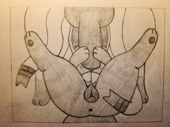 animal_genitalia animal_penis animal_vulva anus assisted_masturbation blush bodily_fluids butt canine_genitalia canine_penis canine_vulva duo ears_up female feral genital_fluids genitals leaking_precum leg_markings lying lying_on_ground male male/female markings masturbation on_back on_ground pawpads paws penis precum presenting presenting_hindquarters presenting_vulva ribbons ribbons_(anatomy) servicing_from_below size_difference socks_(marking) tail vulva 81yffulfmm nintendo pokemon eevee eeveelution generation_1_pokemon generation_6_pokemon pokemon_(species) sylveon 4:3 absurd_res graphite_(artwork) hi_res traditional_media_(artwork)