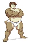 2017 analon_(artist) analon_(character) anthro arm_hair barazoku barefoot biceps body_hair briefs brown_hair bulge clothed clothing crossed_arms feet hair lizard looking_at_viewer male mostly_nude musclegut muscular muscular_anthro muscular_arms muscular_legs muscular_male navel pecs reptile scalie short_hair solo standing tan_body tighty_whities underwear underwear_only white_briefs white_clothing white_underwear