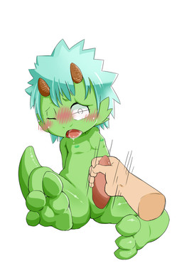 blush disembodied_hand duo eyes_closed genitals green_eyes looking_at_viewer male motion_lines open_mouth penis simple_background solo_focus tapering_penis tongue tongue_out white_background chaoji_xiao_shou_he human mammal 2015 2:3 hi_res