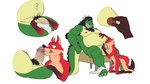 absurd_res anthro canid canine dragon duo fellatio fox genitals hi_res holding_penis kneeling licking licking_lips male male/male mammal mythological_creature mythological_scalie mythology obese open_mouth oral overweight penile penis reclining scalie sex seyrmo sitting size_difference tongue