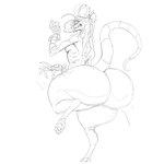 anthro big_butt butt camel_toe claws digitigrade female finger_claws huge_butt hyper hyper_butt long_tail solo tail toe_claws grindavikbydaylight mammal murid murine rat rodent 1:1 2021 hi_res monochrome