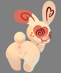 anthro anus blush blush_lines bodily_fluids drooling female genitals grey_background looking_back plump_labia presenting pussy rear_view saliva simple_background solo englam nintendo pokemon generation_3_pokemon pokemon_(species) spinda