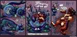 acid_armor ambiguous_gender blue_body blue_eyes countershading death digestion feral fin glowing glowing_markings gore green_markings internal male markings mottled mottled_body organs paws purple_body purple_markings quadruped red_markings regurgitation stomach tail tan_body text white_eyes conditional_dnp foxyoreos gyrotech nintendo pokemon blitz_(gyro) fan_character k'aazast eevee eeveelution generation_1_pokemon generation_2_pokemon pokemon_(species) quilava vaporeon absurd_res comic english_text hi_res nonbinary_(lore)