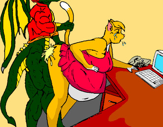 ambiguous_penetration anthro belly big_belly big_breasts bodily_fluids bottomless breasts clothed clothing computer cum desk dress duo ejaculation electronics eyes_closed female filing_cabinet fur furniture genital_fluids green_body green_scales keyboard landline_phone male male/female multicolored_body multicolored_fur multicolored_scales open_mouth penetration phone pregnant pregnant_anthro pregnant_female pregnant_sex scales sex table tail teas two_tone_body two_tone_fur two_tone_scales white_body white_fur yellow_body yellow_fur yellow_scales danellz mythology marissa_(marissa) dragon felid lion mammal mythological_creature mythological_scalie pantherine scalie digital_media_(artwork)