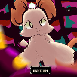 abstract_background anthro breasts butt facial_tuft featureless_breasts female fur genitals holding_object holding_weapon looking_at_viewer looking_down looking_down_at_viewer low-angle_view melee_weapon navel notched_ear nude perineum small_breasts smile smiling_at_viewer smirk solo text text_box tuft vulva weapon white_body white_fur b2c mina_the_hollower yacht_club_games mina_(mina_the_hollower) mammal mouse murid murine rodent 1:1 digital_media_(artwork) english_text hi_res pixel_(artwork) signature