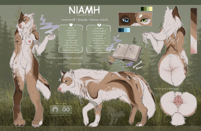 animal_genitalia animal_vulva anthro areola biped book breasts butt canine_genitalia canine_vulva claws feet female feral fingers front_view fur genitals hair nipples nude nude_anthro nude_female rear_view smile solo standing tail text toes vulva fenn.perrox mythology canid canine mammal mythological_canine mythological_creature werecanid werecanine werecreature werewolf 2026 digital_drawing_(artwork) digital_media_(artwork) english_text hi_res model_sheet