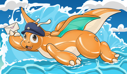 ambiguous_gender glistening glistening_body happy inflatable looking_at_viewer pool_toy sea solo water wave squeakscape mythology nintendo pokemon animate_inanimate dragon dragonite generation_1_pokemon living_inflatable living_pool_toy mythological_creature mythological_scalie pokemon_(species) scalie absurd_res hi_res