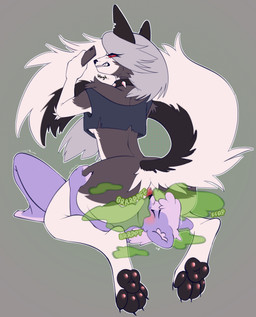 anal anthro anus butt butt_focus butt_grab claws collar duo fart fart_cloud fart_fetish fart_sniffing farting_on_another farting_on_face feet female foot_fetish hand_on_butt male male/female oral pawpads paws raised_tail rimming sex sniffing soles tail toe_claws toes kisha_(artist) hellaverse helluva_boss mythology loona_(helluva_boss) canid canid_demon canine canis demon hellhound mammal mephitid mythological_canine mythological_creature skunk wolf hi_res