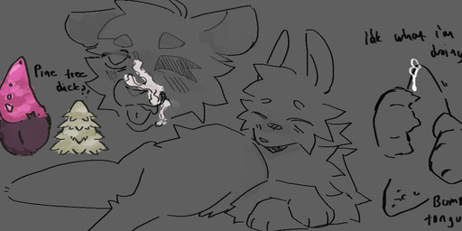 blush blush_lines bodily_fluids cum cum_on_face eyes_closed feral fur genital_fluids genitals lying one_eye_closed paws penis solo text tongue wink mvmvrkio rain_world videocult slugcat monochrome