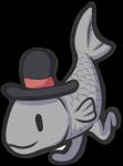 black_eyes clothing hat headgear headwear no_pupils not_furry scales simple_background solo transparent_background the_banni_garu_(artist) dingaling_productions lisa_the_painful harvey_alibastor fish marine alpha_channel