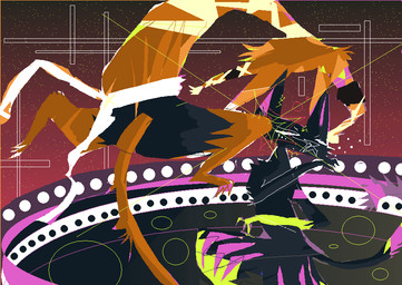 anthro black_body black_bottomwear black_clothing black_fur black_shorts bottomwear brown_body brown_fur brown_tail clothing duo fight fur male shorts star tail naircat nintendo super_smash_bros. domestic_cat felid feline felis mammal 2017 digital_drawing_(artwork) digital_media_(artwork) microsoft_paint_(artwork)