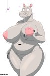 anthro big_breasts bodily_fluids breasts drooling female grey_body grey_skin hand_on_breast hand_on_leg hand_on_thigh huge_breasts huge_hips huge_thighs hypnosis jewelry mind_control nipples nude overweight overweight_anthro overweight_female pendant saliva simple_background smile solo spiral_pupils thick_thighs white_background wide_hipped_female wide_hips ghostec dreamworks madagascar_(series) gloria_the_hippopotamus common_hippopotamus hippopotamid mammal 2024 2:3 digital_drawing_(artwork) digital_media_(artwork) portrait signature three-quarter_portrait