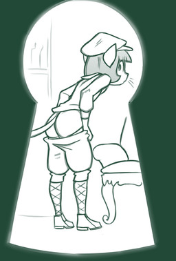 anthro biped bob_cut bottomwear bottomwear_down butt caught clothed clothed_anthro clothed_female clothing feet female female_anthro furniture hair hat headgear headwear jacket keyhole leaning leaning_forward looking_aside looking_aside_at_viewer looking_at_viewer pants pants_down partially_clothed partially_clothed_anthro partially_clothed_female plantigrade pointy_ears short_hair solo standing tail three-quarter_view topwear undressing voyeur voyeur_pov whiskers redout lackadaisy ivy_pepper domestic_cat felid feline felis mammal 2025 full-length_portrait hi_res monochrome portrait