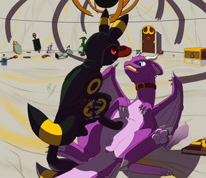 anus backsack balls clothing collar collar_only detailed_background dragoon_(dragoonsparadox) duo feet female feral foot_focus foot_on_belly fur genitals glowing male membrane_(anatomy) membranous_wings nude pinned pinned_to_ground semi-anthro wings teoskrn european_mythology mythology nintendo pokemon dragon eeveelution furred_dragon furred_scalie generation_2_pokemon mythological_creature mythological_scalie pokemon_(species) scalie umbreon western_dragon absurd_res hi_res signature