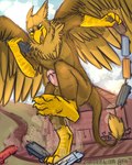 4_toes 5_fingers abs anthro balls beak biped brown_body building claws crush destruction erection extreme_size_difference feathered_wings feathers feet finger_claws fingers foot_crush genitals house humanoid_genitalia humanoid_penis macro macro_anthro macro_male male muscular muscular_anthro muscular_male nude open_mouth outside pawpads paws pecs penile penis rampage size_difference smile soles solo stomped stomping tail toe_claws toes train vehicle vehicle_destruction wings combatraccoon mythology pyronite(commissioner) carpo avian gryphon mythological_avian mythological_creature 4:5