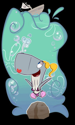 anthro bikini blonde_hair blue_eyes breasts cleavage clothed clothing female flower flower_cloud_(spongebob) hair plant ponytail solo swimwear thick_thighs two-piece_swimsuit thegalen nickelodeon spongebob_squarepants pearl_krabs aquatic cetacean mammal physeteroid sperm_whale toothed_whale whale 3:5 hi_res