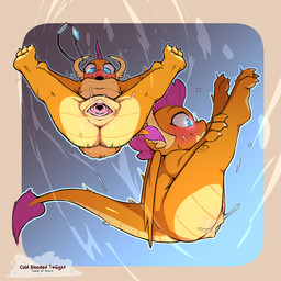 animal_genitalia anthro biped blue_eyes blush bodily_fluids butt cloaca cloaca_juice female genital_fluids genitals legs_back membrane_(anatomy) membranous_wings nude orange_body pupils smile solo text wings cold-blooded-twilight friendship_is_magic hasbro my_little_pony mythology smolder_(mlp) dragon mythological_creature mythological_scalie scalie 1:1 english_text hi_res