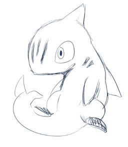 anthro big_eyes nude semi-anthro sitting solo white_body doneru aquatic fish shark 2015 blue_and_white digital_drawing_(artwork) digital_media_(artwork) full-length_portrait monochrome portrait sketch