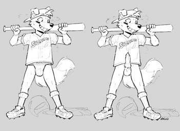 animal_genitalia animal_penis anthro armor baseball_bat baseball_cap baseball_uniform bat_(object) bodily_fluids bodypaint bottomless canine_genitalia canine_penis clothed clothing erection face_paint footwear genitals hat headgear headwear helmet jockstrap male musk penis sheath shoes smile sneakers socks solo sportswear standing sweat sweatdrop underwear uniform yoke_pose arloatdusk new_balance border_collie canid canine canis collie domestic_dog herding_dog mammal pastoral_dog sheepdog hi_res monochrome sketch