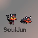 ambiguous_gender black_body black_fur eyes_closed feral fur grey_background red_body red_fur serious simple_background sleeping solo tail yellow_sclera souljun nintendo pokemon generation_7_pokemon litten pokemon_(species) 1:1 2024 digital_media_(artwork) english_description pixel_(artwork)