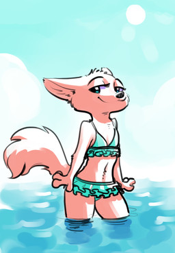 2019 anthro arctic_fox bikini canid canine cheek_tuft clothed clothing disney elbow_tufts female flat_chested fox fuel_(artist) half-closed_eyes head_tuft hi_res looking_at_viewer mammal midriff navel partially_submerged simple_background sky skye_(zootopia) smile solo standing sun swimwear teal_eyes tuft water zootopia
Rating: Safe
Score: 8
User: JAKXXX3
Date: May 20, 2019 2019 anthro arctic_fox bikini canid canine cheek_tuft clothed clothing disney elbow_tufts female flat_chested fox fuel_(artist) half-closed_eyes head_tuft hi_res looking_at_viewer mammal midriff navel partially_submerged simple_background sky skye_(zootopia) smile solo standing sun swimwear teal_eyes tuft water zootopia
Rating: Safe
Score: 8
User: JAKXXX3
Date: May 20, 2019