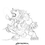 anthro arm_markings ball_tuft balls belly big_belly big_penis bodily_fluids braided_hair claws cum cum_on_ground cumshot digitigrade ejaculation erection fangs finger_claws foreskin genital_fluids genitals hair humanoid_genitalia humanoid_penis long_hair male markings musclegut muscular muscular_anthro muscular_male open_mouth overweight overweight_anthro overweight_male penis saliva saliva_string shoulder_markings simple_background solo standing teeth tuft vein veiny_penis crazydrak league_of_legends riot_games tencent volibear bear mammal 1:1 absurd_res hi_res monochrome