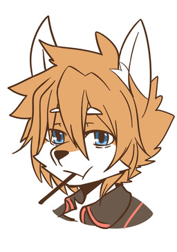 anthro black_nose blue_eyes brown_body brown_fur brown_hair cheek_tuft chest_tuft clothed clothing dipstick_ears ear_markings eating eye_through_hair eyebrow_through_hair eyebrows facial_tuft food frown fur hair inner_ear_fluff looking_at_viewer male multicolored_ears sad shirt simple_background solo topwear translucent translucent_hair tuft white_background white_body white_fur saku1saya pocky windows_(saku1saya) canid canine canis domestic_dog mammal 2015 bust_portrait portrait