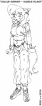 anthro barefoot biped breasts clothing collar feet female genitals harem harem_outfit nipples pussy slave solo tail neophyte-zero hanna-barbera swat_kats callie_briggs domestic_cat felid feline felis mammal monochrome