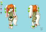 2017 anthro barefoot basset_hound biped canid canine canis clothed clothing domestic_dog feet female freedom_planet fur galaxytrail hair hunting_dog mammal milla_basset model_sheet omegazuel orange_hair scent_hound solo white_body white_fur