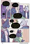 clothing dialogue door green_eyes hairless inside male plant purple_eyes text bastriw nico_(bastriw) pato_(bastriw) canid canine canis domestic_cat felid feline felis hairless_cat mammal sphynx_(cat) wolf 2:3 comic hi_res