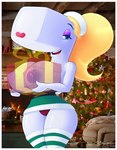 anthro big_breasts blonde_hair breasts clothing female hair legwear nipples panties solo thigh_highs underwear sirredbenjamin nickelodeon spongebob_squarepants pearl_krabs cetacean mammal marine physeteroid sperm_whale toothed_whale whale 2022 hi_res