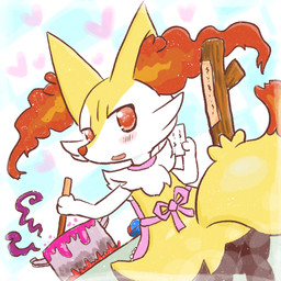 3_fingers ambiguous_anthro ambiguous_gender anthro apron apron_only arm_tuft biped black_body black_fur blush checkered checkered_background cheek_tuft clothing cooking cooking_pot cutlery dipstick_tail dutch_angle facial_tuft fingers fire fur heart_symbol hip_tuft holding_object holding_paper holding_spoon inner_ear_fluff kitchen_utensils looking_at_viewer looking_back looking_back_at_viewer markings multicolored_body multicolored_fur no_pupils object_in_tail open_mouth orange_body orange_eyes orange_fur orange_inner_ear_fluff orange_nose orange_tail_tip paper partially_clothed_ambiguous partially_clothed_anthro pattern_background pink_apron pink_clothing pointy_ears prick_ears rear_view shoulder_tuft simple_background solo sparkles sparkling_eyes spoon standing stick stick_in_tail tail tail_markings tapering_snout tools tuft two_tone_tail white_body white_fur yellow_body yellow_fur yellow_tail annyui0611 nintendo pokemon braixen canid generation_6_pokemon mammal pokemon_(species) 1:1 2021 colored digital_drawing_(artwork) digital_media_(artwork) hi_res japanese_description portrait shaded three-quarter_portrait translated_description