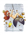 breasts chain clothing crown duo female footwear headgear human_focus insane not_furry nude parody sharp_teeth shoes side_boob teeth tongue tongue_out thebourgyman mario_bros miley_cyrus nintendo wrecking_ball_(music_video) princess_daisy chain_chomp human mammal sphere_creature 4:5 crossover