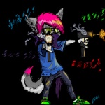 anthro biped bottomwear bullet clothed clothing dipstick_tail eyewear footwear fur grey_body grey_fur grey_tail gun hair kerchief mac-10 male markings multicolored_tail pants pink_hair pink_tail pink_tail_tip ranged_weapon shirt shoes shooting short_hair simple_background solo sound_effects standing submachine_gun sunglasses tail tail_markings topwear transparent_background weapon zzakerhyus kibakota canid canine canis domestic_dog husky mammal nordic_sled_dog spitz 1:1 alpha_channel digital_media_(artwork) full-length_portrait low_res portrait