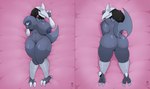2021 anthro anthrofied ass_up big_breasts big_butt breasts butt dakimakura dakimakura_design digital_media_(artwork) female generation_2_pokemon genitals hi_res holding_breast huge_breasts looking_at_viewer looking_back looking_back_at_viewer lying nintendo nipples nude on_back on_front pokemon pokemon_(species) pokemorph pussy side_boob silver_(thegentlebro) skarmory solo thegentlebro thick_thighs wide_hips
